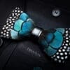 Dapper Dot – The Azure Waltz Feather Bow Tie