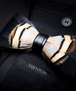 The Nightfall Nebula - The Gallant Feather Bowtie and Pin Ensemble