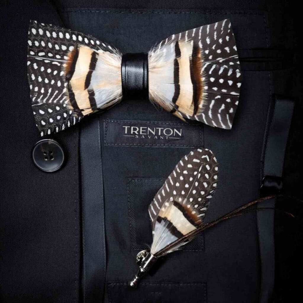 The Sienna Monarch Feather Bowtie and Pin